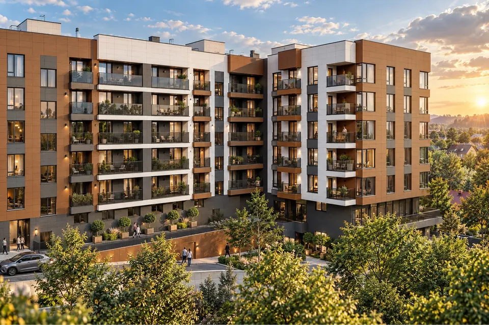 HORA Residence — Фасады с открытыми балконами