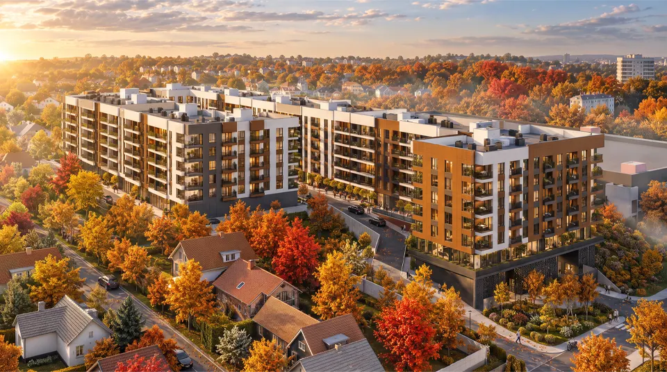 HORA Residence — Комплекс со стороны частного сектора